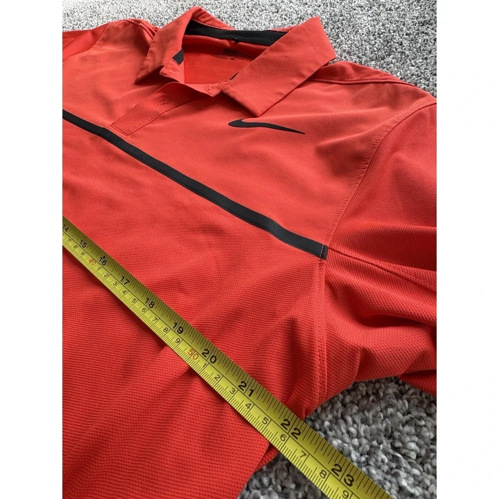 Nike Golf Standard Fit  Short Sleeve Mens Size Large Dri Fit Polo‎ Orange/Red
